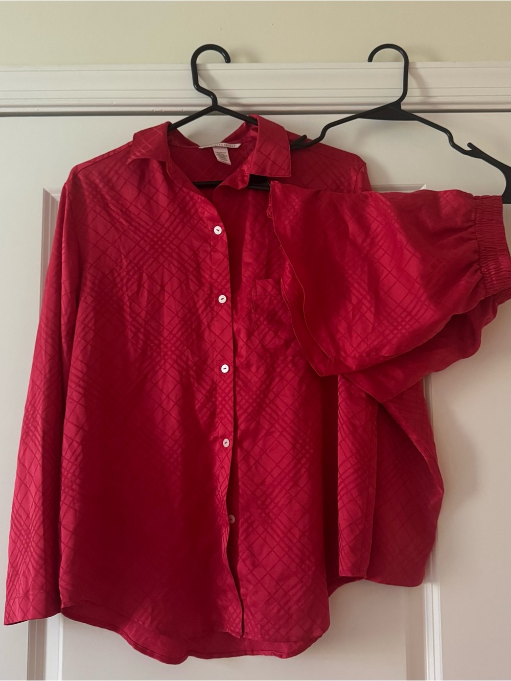 Victoria's Secret Red Satin Pajama Set